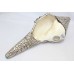 SIlver Conch Shell Trumpet old tibetan turquoise coral decorative P 683